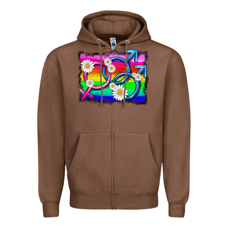 Lgbtq Gender Bisexuality Symbol Zipper Hoodie by HRA Design Shop | Teevron