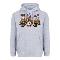 Heather Grey camouflage gnomes american flag star truck Heavyweight Hoodie - Artiststas