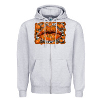 Heather Grey fall lips Zipper Hoodie - RacoonDesign
