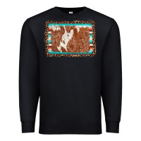 Black leopard serape cowhide  leather background Premium Sweatshirt - AdoDesignShop