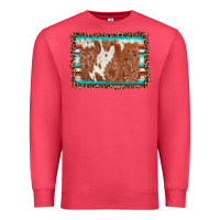 Cardinal leopard serape cowhide  leather background Premium Sweatshirt - AdoDesignShop