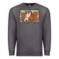 Charcoal Heather leopard serape cowhide  leather background Premium Sweatshirt - AdoDesignShop