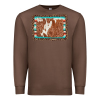 Chestnut leopard serape cowhide  leather background Premium Sweatshirt - AdoDesignShop
