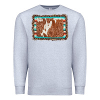 Heather Grey leopard serape cowhide  leather background Premium Sweatshirt - AdoDesignShop