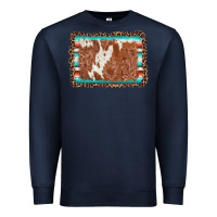 Navy leopard serape cowhide  leather background Premium Sweatshirt - AdoDesignShop