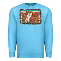 Ocean Blue leopard serape cowhide  leather background Premium Sweatshirt - AdoDesignShop