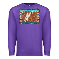 Purple leopard serape cowhide  leather background Premium Sweatshirt - AdoDesignShop