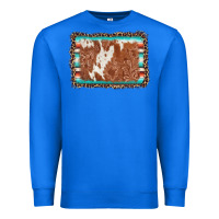 True Royal leopard serape cowhide  leather background Premium Sweatshirt - AdoDesignShop
