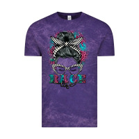 Cloud Purple race life  messy bun Vintage Tee - BarkalooDesign