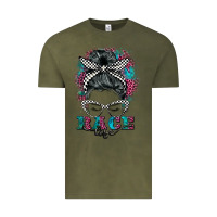 Vintage Olive race life  messy bun Vintage Tee - BarkalooDesign