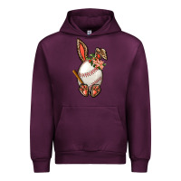 Mauve Wine Baseball Easter Bunny Urban Hoodie - BundleAndBundleShop