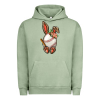 Pigment Oil Green Baseball Easter Bunny Urban Hoodie - BundleAndBundleShop