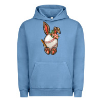 Pigment Pebble Blue Baseball Easter Bunny Urban Hoodie - BundleAndBundleShop