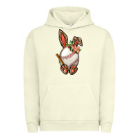 Pigment Pistachio Baseball Easter Bunny Urban Hoodie - BundleAndBundleShop