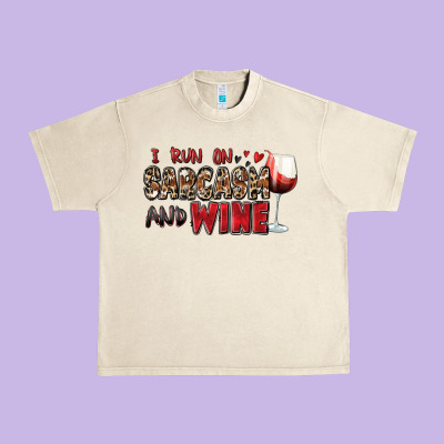 Urban Heavy Tee i run on sarcasm and wine