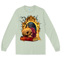 Matcha Halloween Skull Candles and Roses Long Sleeve Tee - texasbilliewilder
