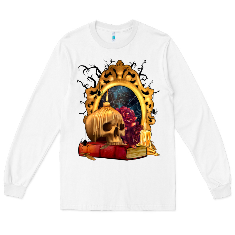 Halloween Skull Candles And Roses Long Sleeve Tee by texasbilliewilder | Teevron