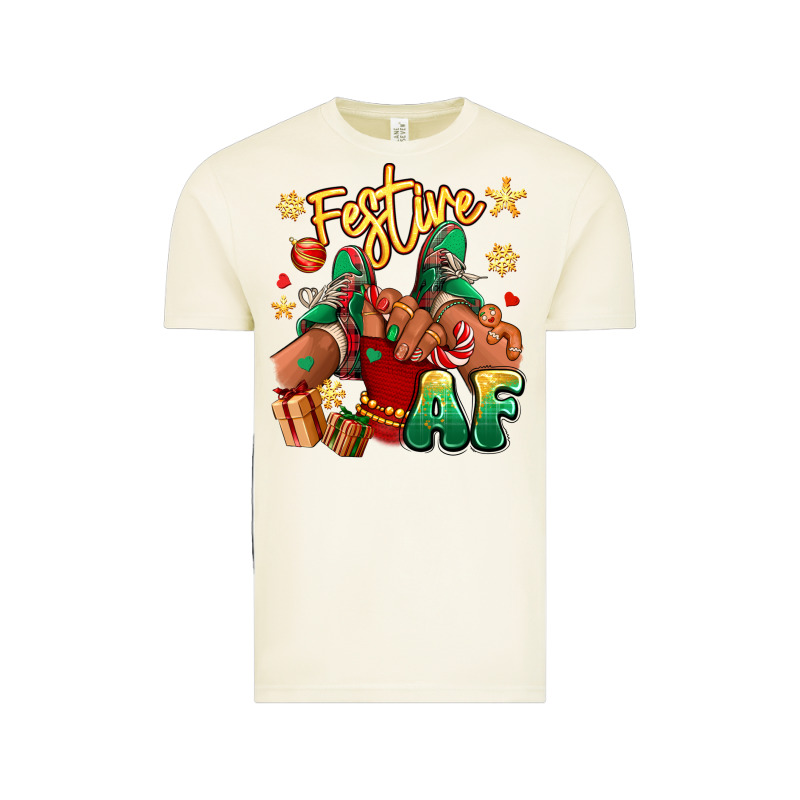 Festive Af Christmas Black Girl Children Sneakers Vintage Tee by RanaPortraitStore | Teevron