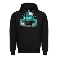 Black western truck front view Zipper Hoodie - FaDigitalArtStudio