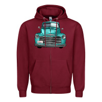 Burgundy western truck front view Zipper Hoodie - FaDigitalArtStudio