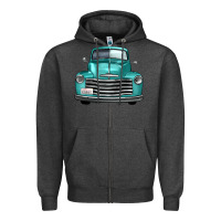 Charcoal Heather western truck front view Zipper Hoodie - FaDigitalArtStudio