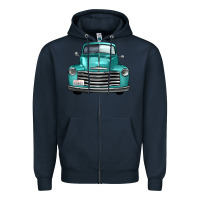 Navy western truck front view Zipper Hoodie - FaDigitalArtStudio