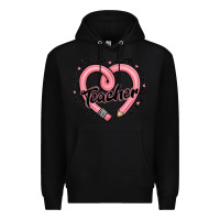 Black valentine's day pencil heart teacher quotes Premium Hoodie - MaliasSmallBusiness