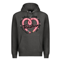 Charcoal Heather valentine's day pencil heart teacher quotes Premium Hoodie - MaliasSmallBusiness