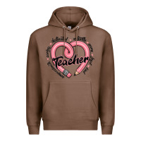 Chestnut valentine's day pencil heart teacher quotes Premium Hoodie - MaliasSmallBusiness