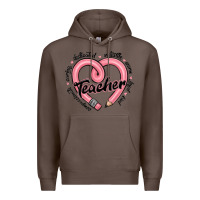 Coffee valentine's day pencil heart teacher quotes Premium Hoodie - MaliasSmallBusiness