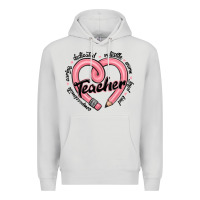 Dove Grey valentine's day pencil heart teacher quotes Premium Hoodie - MaliasSmallBusiness