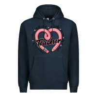 Navy valentine's day pencil heart teacher quotes Premium Hoodie - MaliasSmallBusiness