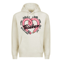 Oatmeal Heather valentine's day pencil heart teacher quotes Premium Hoodie - MaliasSmallBusiness