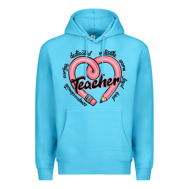 Valentine's Day Pencil Heart Teacher Quotes Premium Hoodie by MaliasSmallBusiness | Teevron