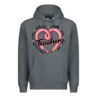 Rock valentine's day pencil heart teacher quotes Premium Hoodie - MaliasSmallBusiness