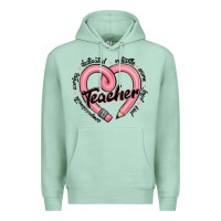 Seafoam valentine's day pencil heart teacher quotes Premium Hoodie - MaliasSmallBusiness
