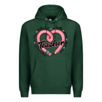 Sports Green valentine's day pencil heart teacher quotes Premium Hoodie - MaliasSmallBusiness