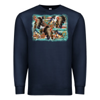 Navy indian western background Premium Sweatshirt - AdoDesignShop