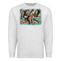 Oatmeal Heather indian western background Premium Sweatshirt - AdoDesignShop