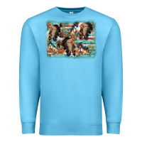Ocean Blue indian western background Premium Sweatshirt - AdoDesignShop