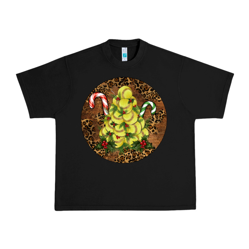 Softball Leopard Christmas Urban Heavy Tee by RanaPortraitStore | Teevron