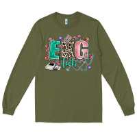 Army Green ekg tech Long Sleeve Tee - AdoDesignShop