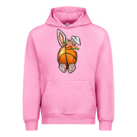 Fuchsia Pink Basketball Easter Bunny Urban Hoodie - BundleAndBundleShop