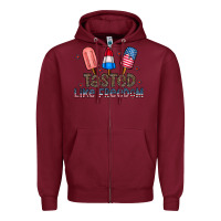 Burgundy tasted like freedom Zipper Hoodie - CowhideDigitalArt