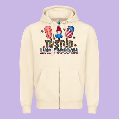 Tasted Like Freedom Zipper Hoodie Designed By Cowhidedigitalart