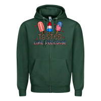 Sports Green tasted like freedom Zipper Hoodie - CowhideDigitalArt