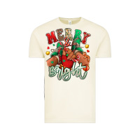 Merry And Bright Black Kid Sneakers Vintage Tee | Teevron