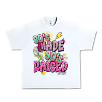 White 80s made 90s raised Urban Heavy Tee - texasbilliewilder