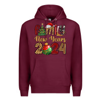 Burgundy family new years 2024 Premium Hoodie - MaliasSmallBusiness