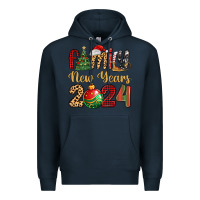 Navy family new years 2024 Premium Hoodie - MaliasSmallBusiness